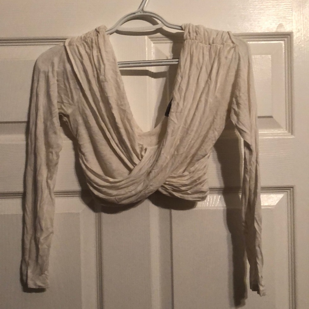 Cute Longsleeve White Crop Top